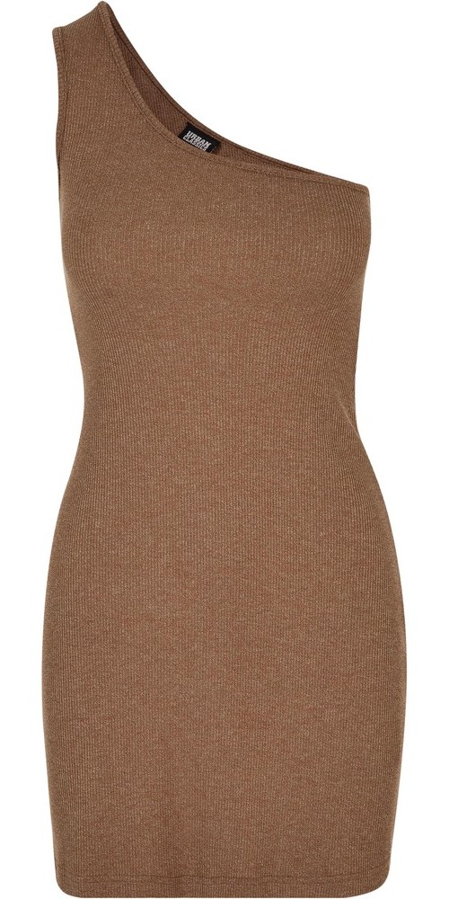 UrbanClassicsDamenLadiesRibOneShoulderDressDarkkhaki-3XL