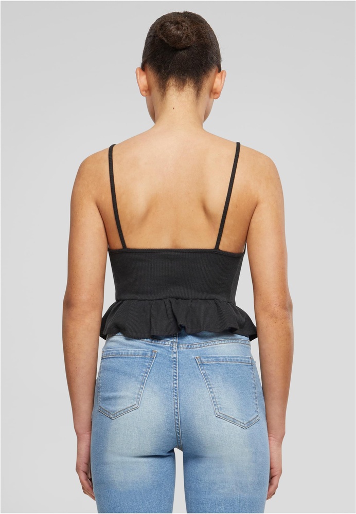 UrbanClassicsDamenLadiesWafflePiqueRuffleTopTB6871