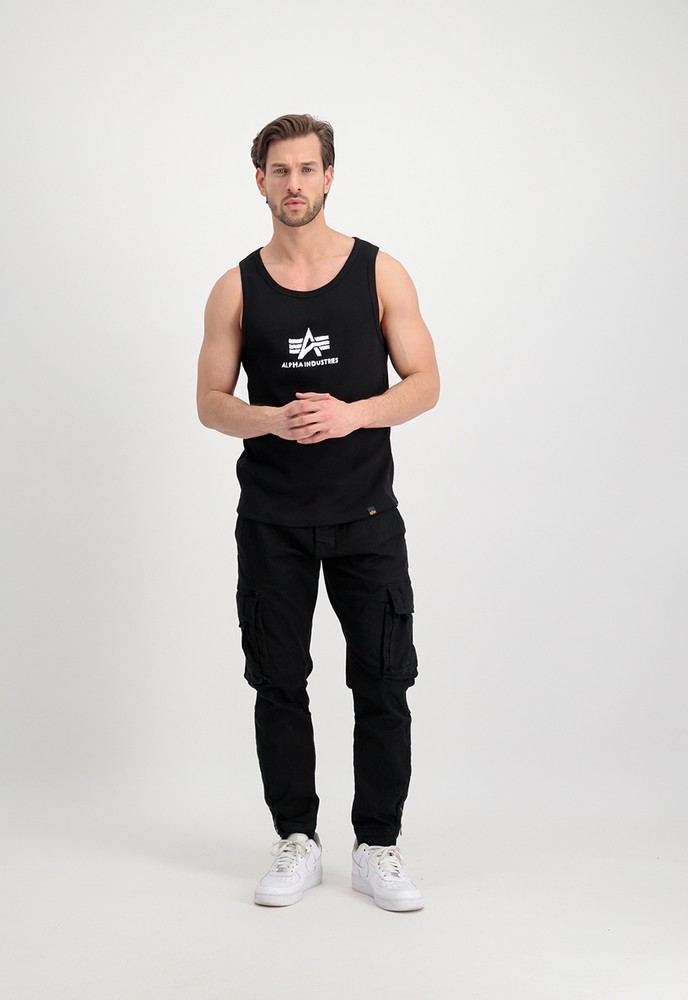 AlphaIndustriesLogoTankT-ShirtUnisexBlackWhite-XXL