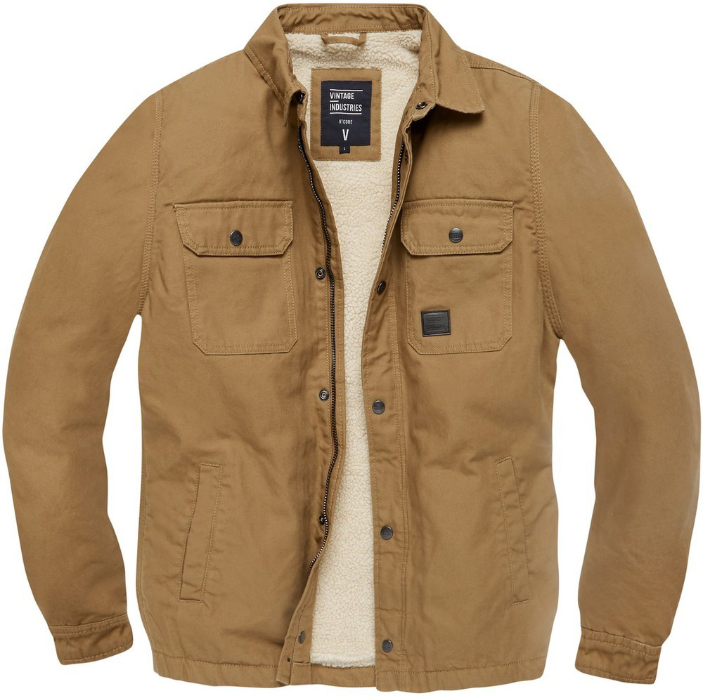 VintageIndustriesbergangsjackeDeanSherpaDarkTan-S