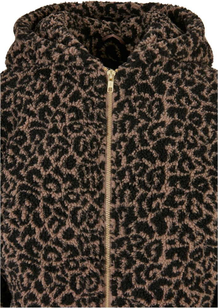 UrbanClassicsDamenJackeLadiesShortOversizedAopSherpaJacketDarktaupeleo