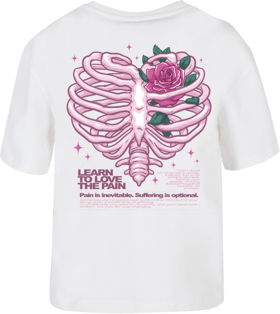 MissTeeDamenT-ShirtHeartCageRoseTeeMST066White-3XL