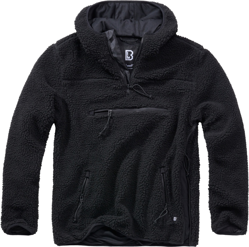 BranditHoodySweatshirtTeddyfleeceWorkerPulloverinBlack-S