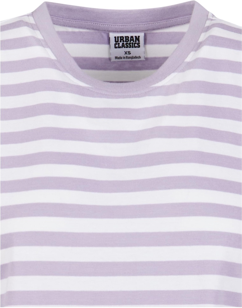 UrbanClassicsDamenT-ShirtLadiesRegularStripedTeeTB6826WhiteDustylilac-3XL