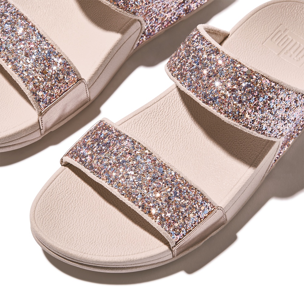 FitFlopDamenSandalenLuluMulti-TonalGlitterSlidesJE5
