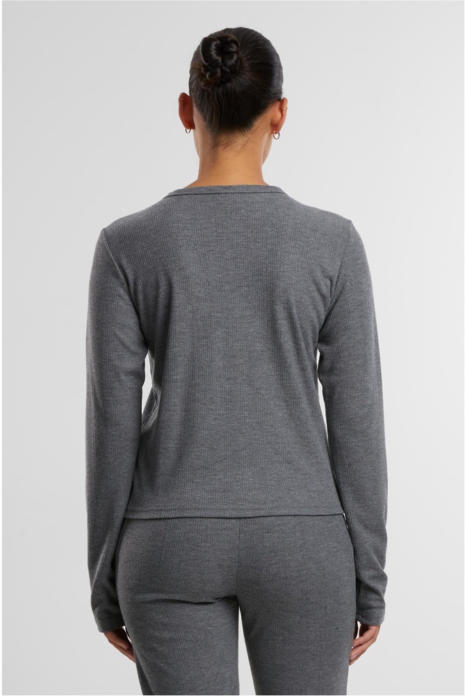 UrbanClassicsDamenLadiesRibCardiganTB7001Darkgreymelange-L