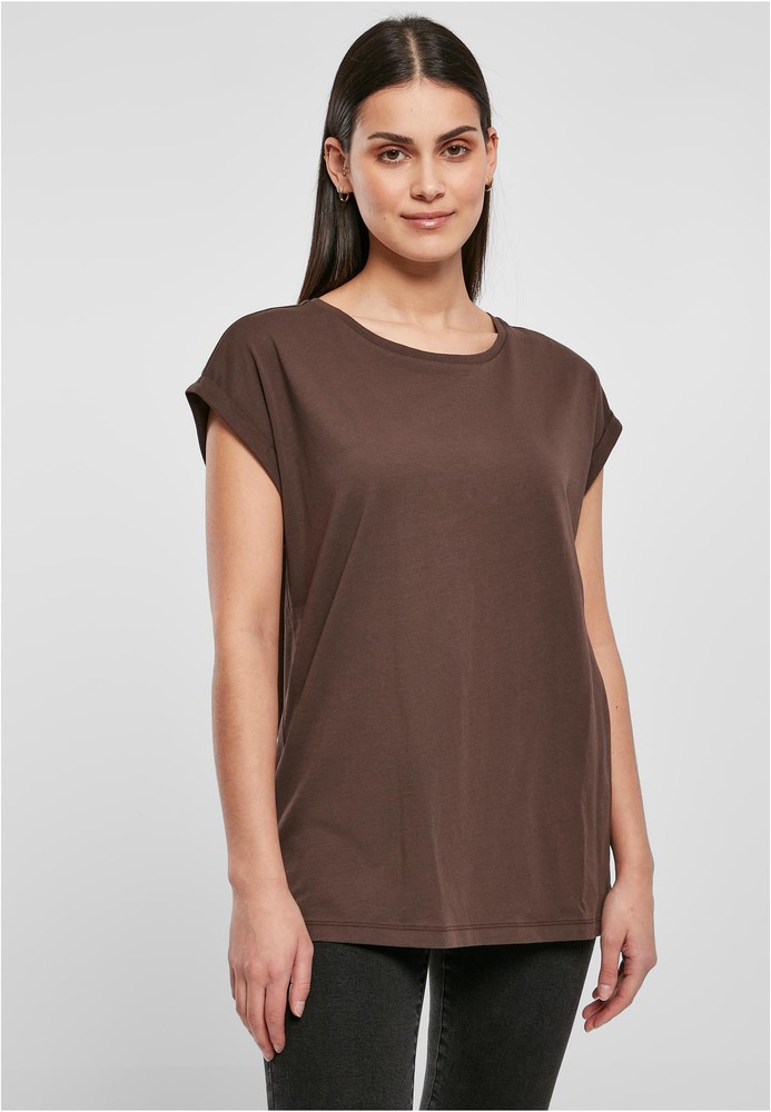 UrbanClassicsDamenT-ShirtLadiesOrganicExtendedShoulderTeeBrown-3XL