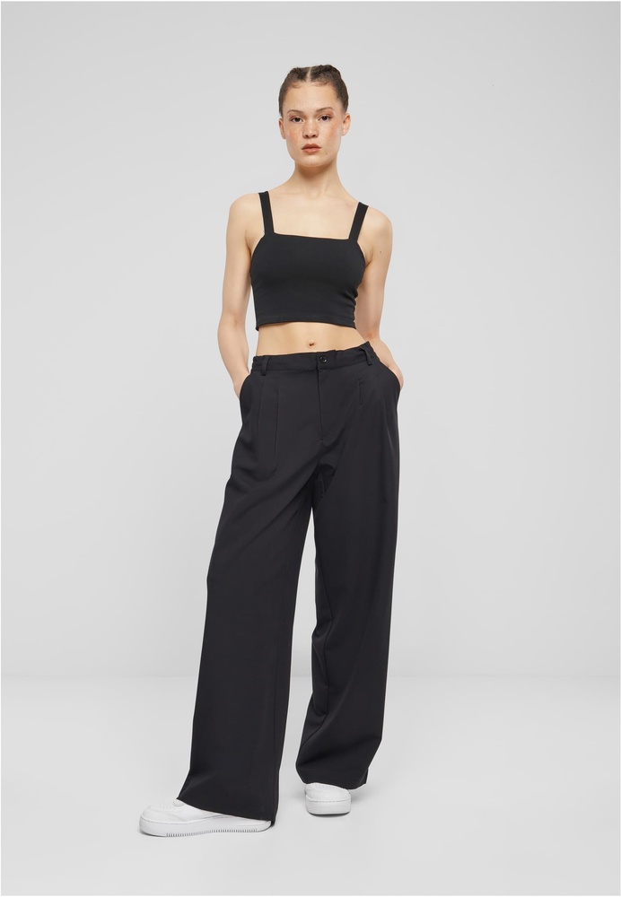 UrbanClassicsDamenHoseLadiesUltraWidePleat-FrontPantsTB6103Black-26