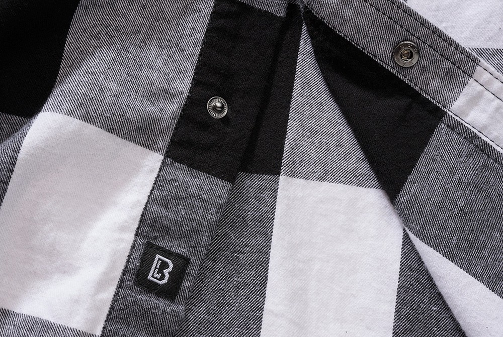 BranditMenHemdCheckshirtsleevelessWhiteBlack-S