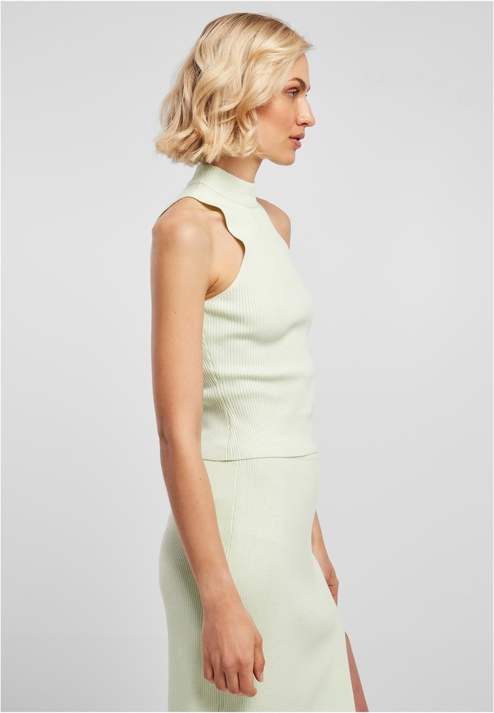 UrbanClassicsDamenShirtLadiesShortRibKnitTurtleneckTopLightmint-3XL