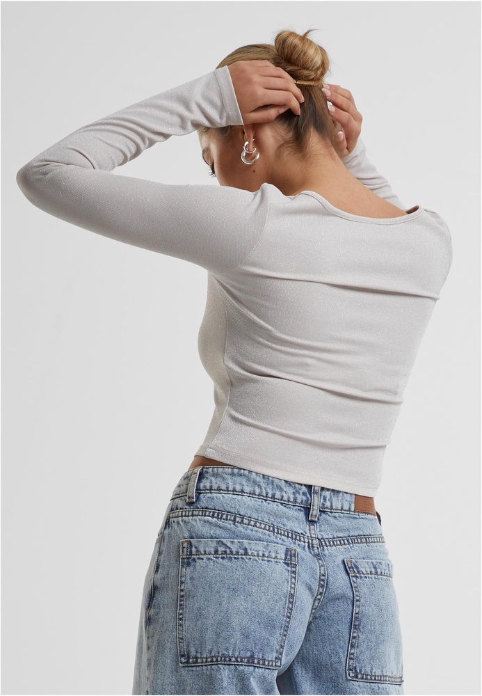 UrbanClassicsDamenLadiesGlitterSquareNeckLongsleeveTB6996