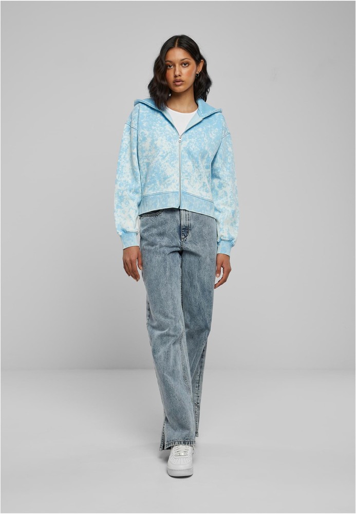 UrbanClassicsDamenLadiesShortOversizedTowelWashedZipHoodyBalticblue-3XL