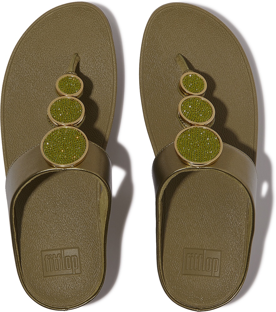 FitFlopDamenFlipFlopsHaloBead-CircleMetallicToe-PostSandalsHJ1Camo-Green-36