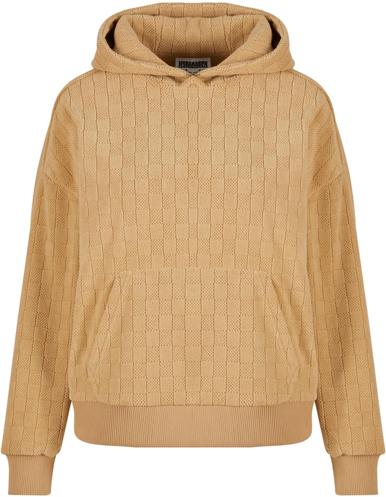 UrbanClassicsDamenLadiesJacquardVelvetOversizedHoodieTB7120Unionbeige-3XL