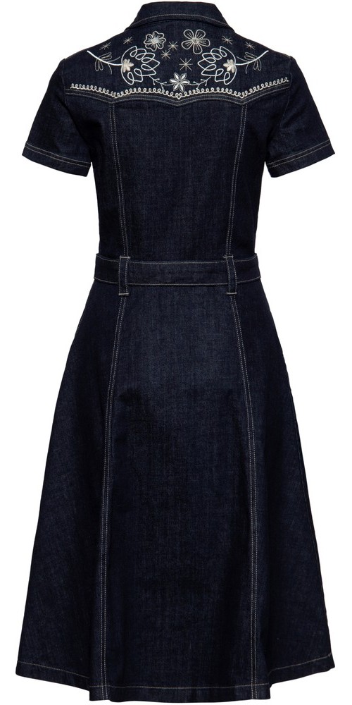 QueenKerosinWesternSwingKleidmitStickereiQKU26007Denim