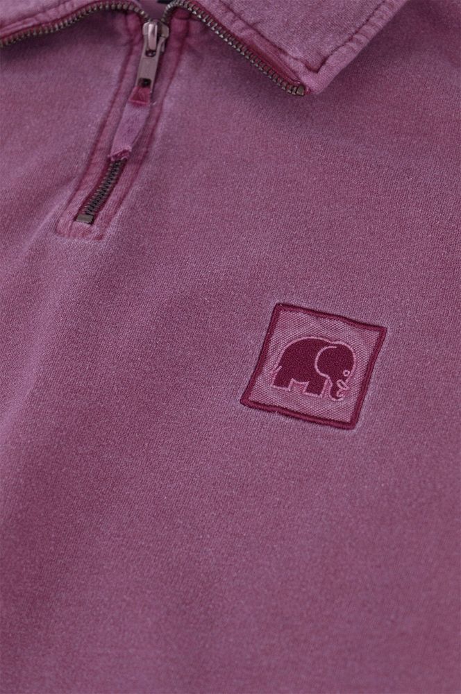 TrendsplantSweaterSauceLoopbackPigmentDyedHalfZipSweaterGarnachaRed