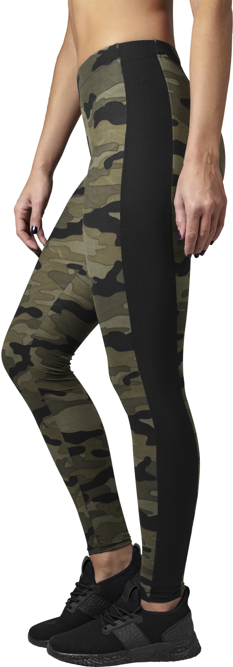 UrbanClassicsDamenLeggingsLadiesCamoStripeLeggingsWoodCamouflageBlack