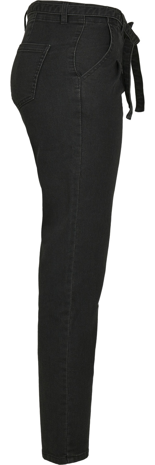 UrbanClassicsDamenHoseLadiesHighWaistKnittedDenimChinoBlack