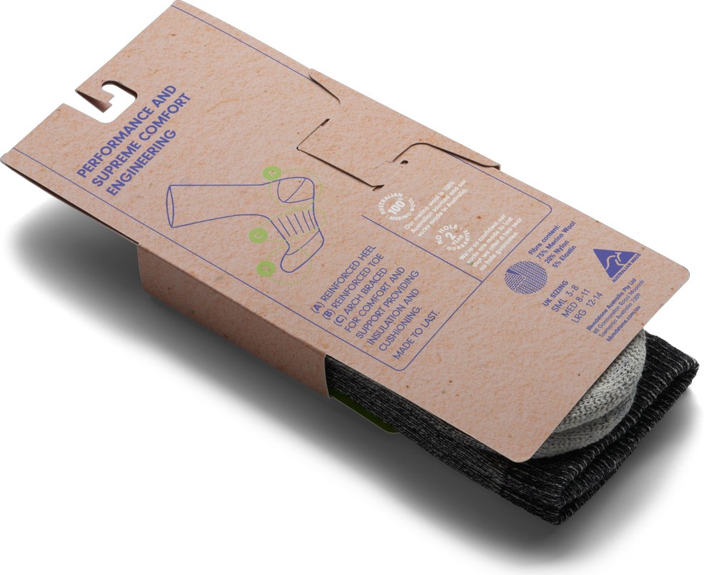 BlundstoneSockenGreyandBlackMid-WeightMerinoWoolSocks