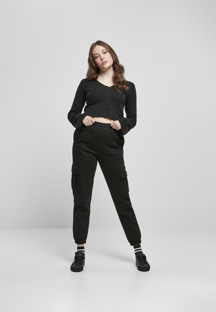 UrbanClassicsDamenCardiganLadiesCroppedRibCardiganBlack