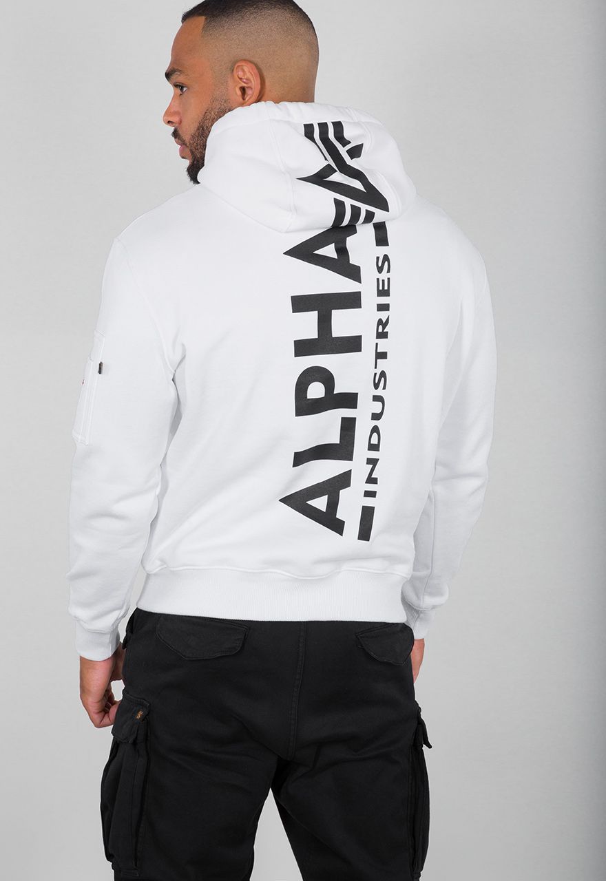 AlphaIndustriesBackPrintHoodyHoodiesSweatshirtsWhite-XXL