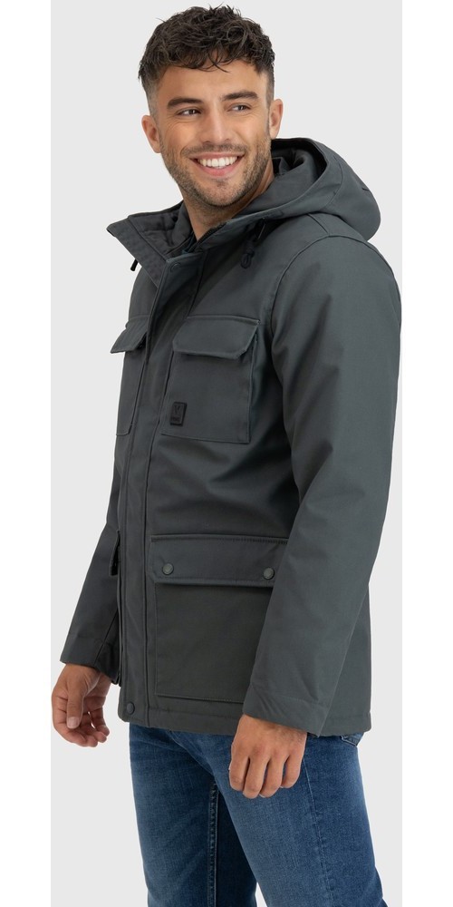 VintageIndustriesFunktionsjackeMilesJacketStoneGrey-S