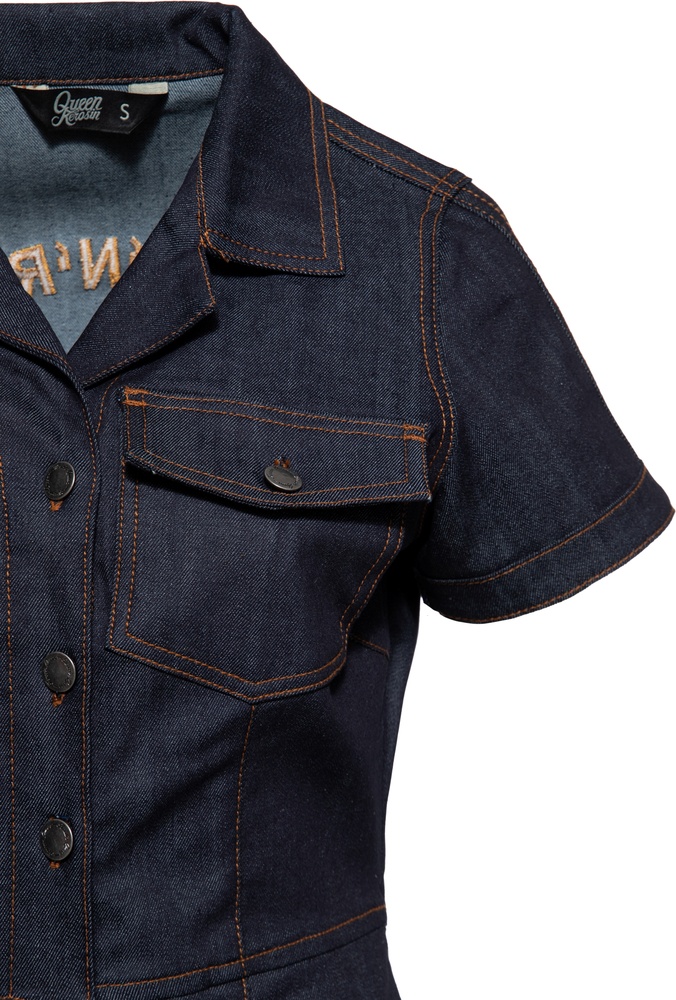 QueenKerosinDamenRetroDenimWorkerKleidRocknRollRebelQueensQKU46029