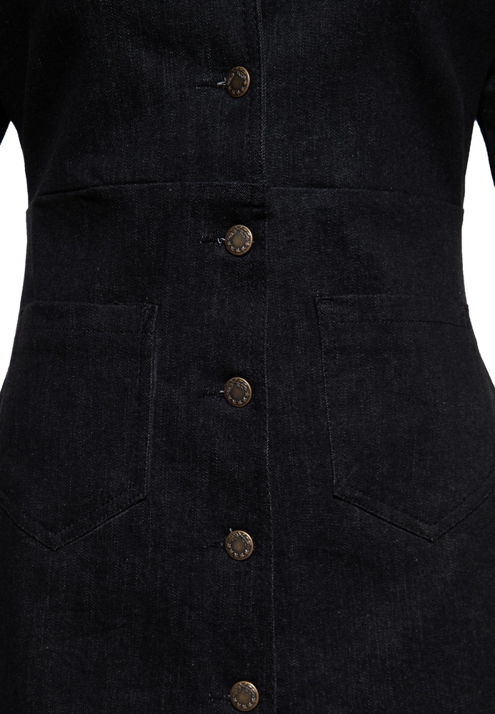 QueenKerosinDamenRetroDenimPencilKleidMitKnpfeRocknRollRebelQueensQKU460311