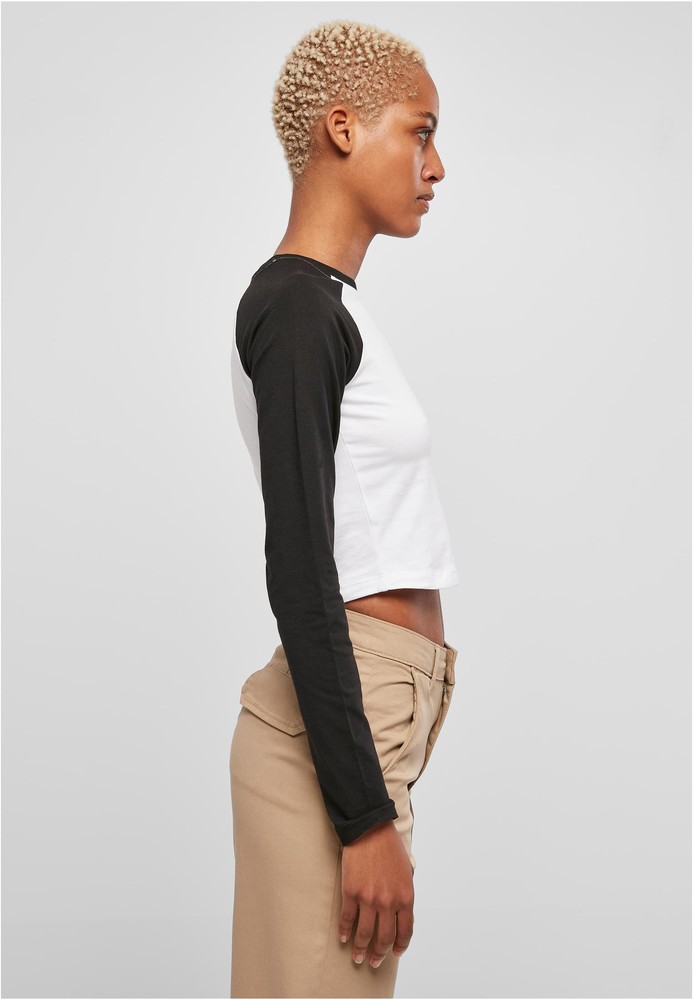 UrbanClassicsDamenLadiesOrganicCroppedRetroBaseballLongsleeve