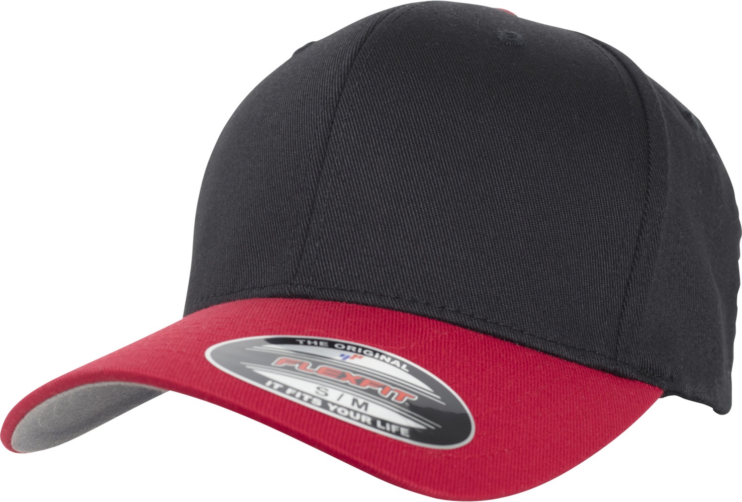 FlexfitCapWoolyCombed2-ToneBlackRed