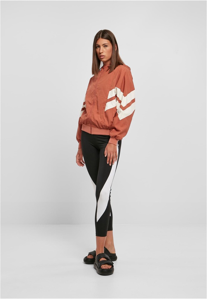 UrbanClassicsDamenJackeLadiesCrinkleBatwingJacketTerracottaWhitesand-3XL