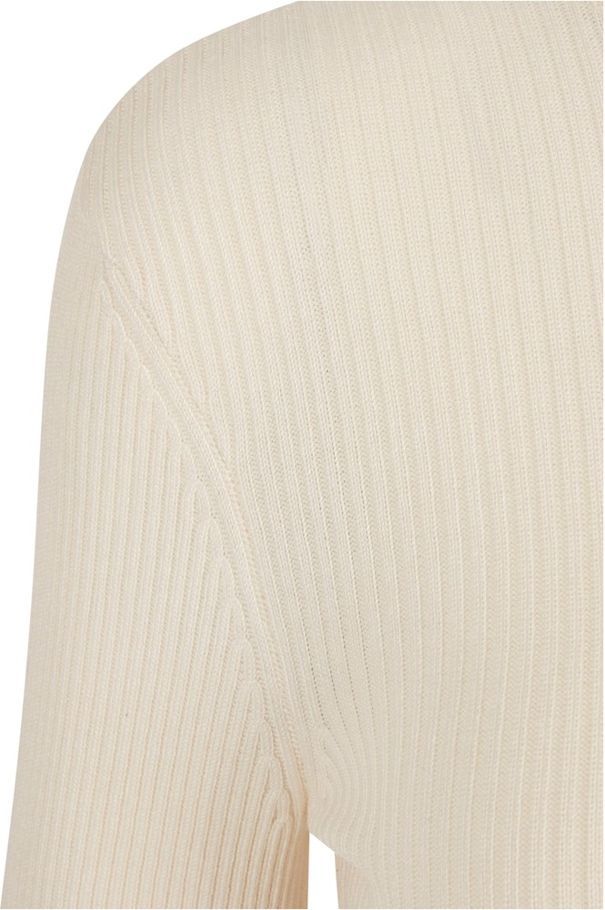 UrbanClassicsDamenStrickjackeLadiesCroppedRibKnitZipCardiganWhitesand-3XL