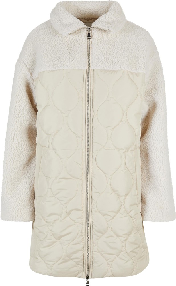 UrbanClassicsDamenJackeLadiesOversizedSherpaQuiltedCoatSoftseagrassWhitesand-3XL