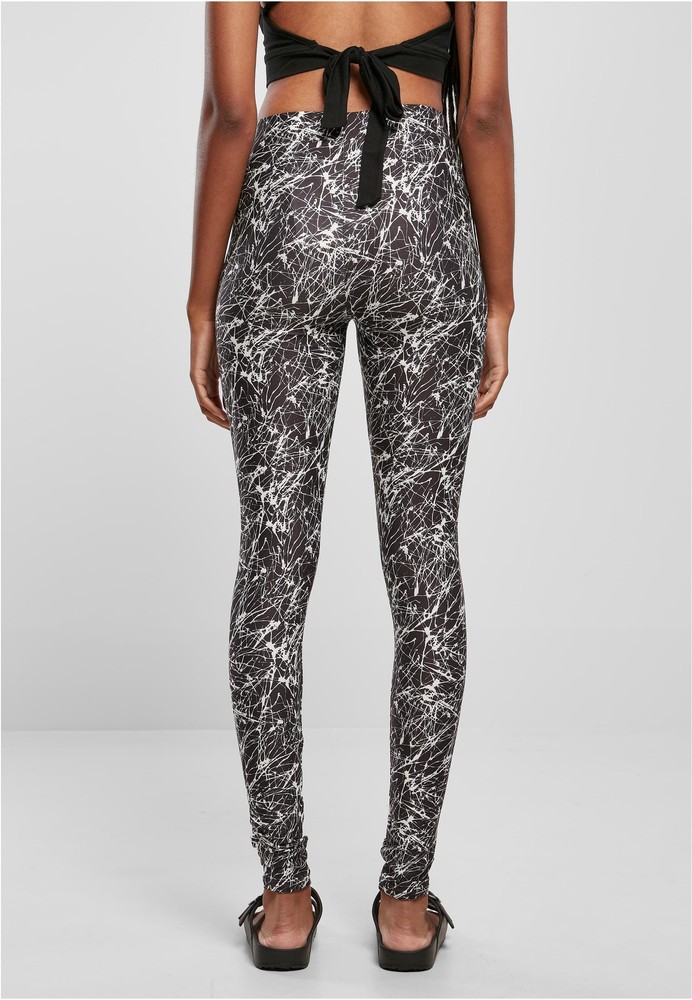 UrbanClassicsDamenLadiesSoftAopLeggingsBlackpaint-3XL