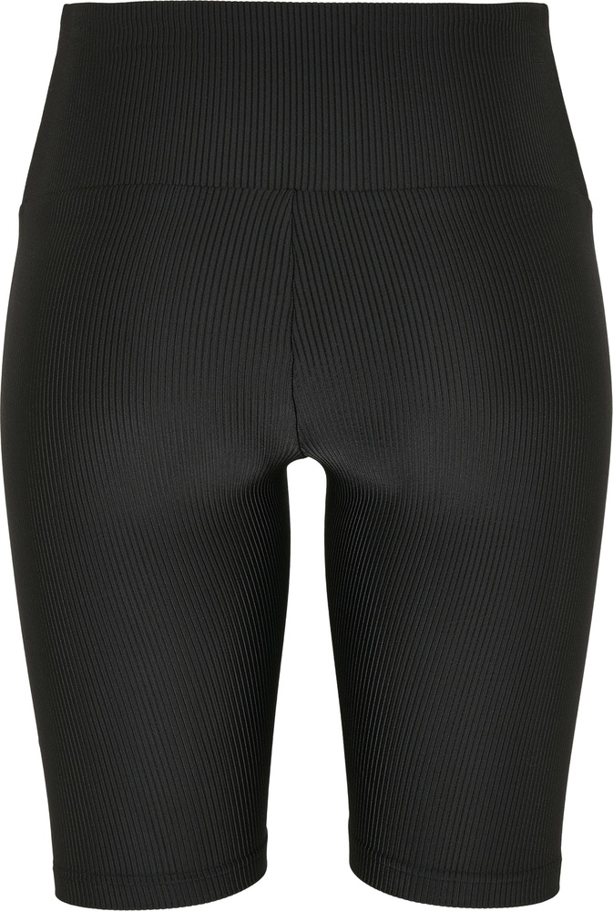 UrbanClassicsDamenShortsLadiesHighWaistShinyRibCycleShortsBlack