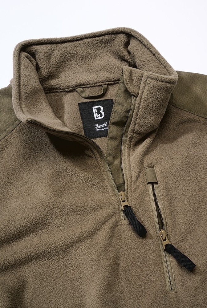 BranditHerrenFleecepulloverFleeceTroyerRipstopOlive