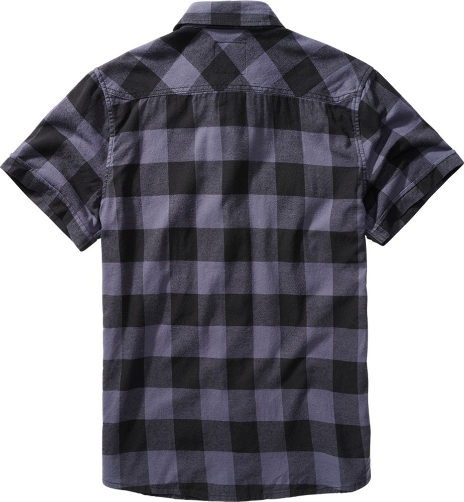 BranditMenHemdCheckshirthalfsleeveBlackGrey