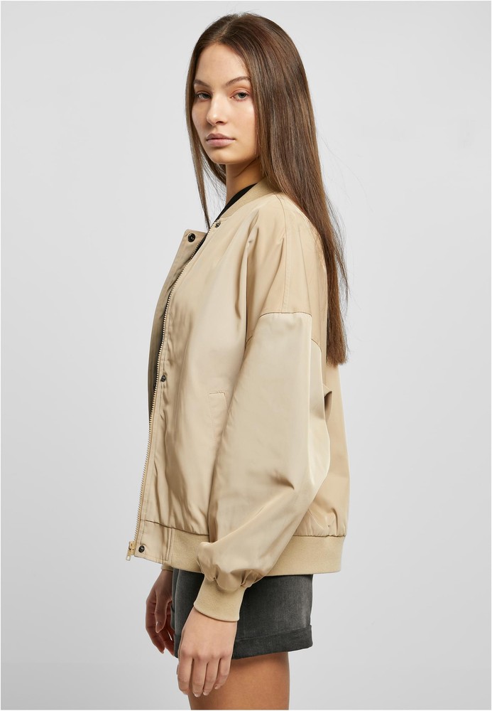 UrbanClassicsDamenLadiesRecycledOversizedLightBomberJacketUnionbeige-3XL