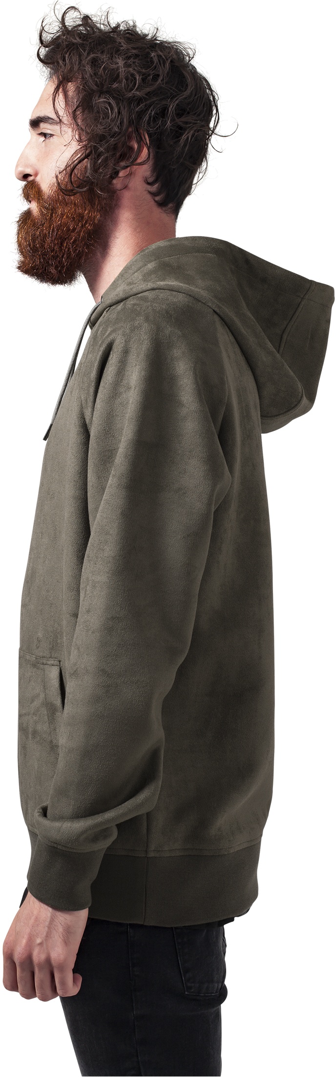 UrbanClassicsHoodieImitationSuedeHoodyOlive-L