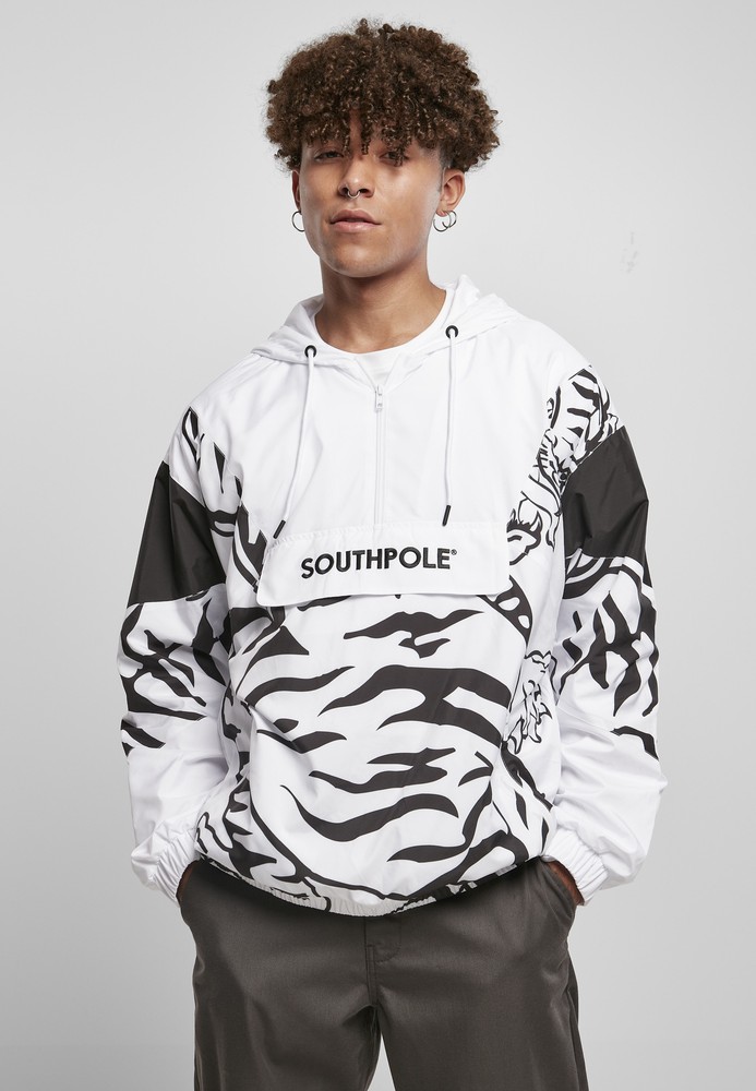 SouthpoleTigerWindbreakerWhiteBlack