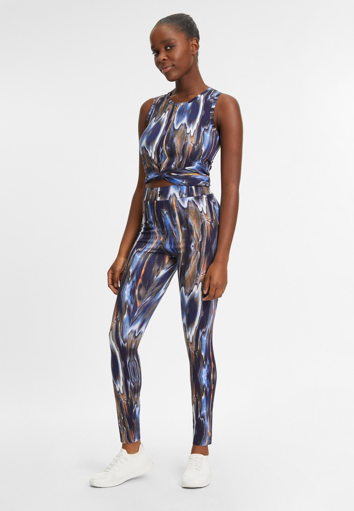 FilaDamenTopCestasAopCroppedTopBlueMeltingAOP