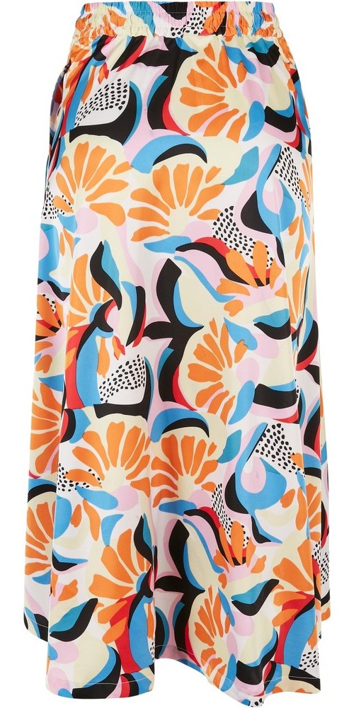 UrbanClassicsDamenRockLadiesAopSatinMidiSkirtMagicmangoabstract