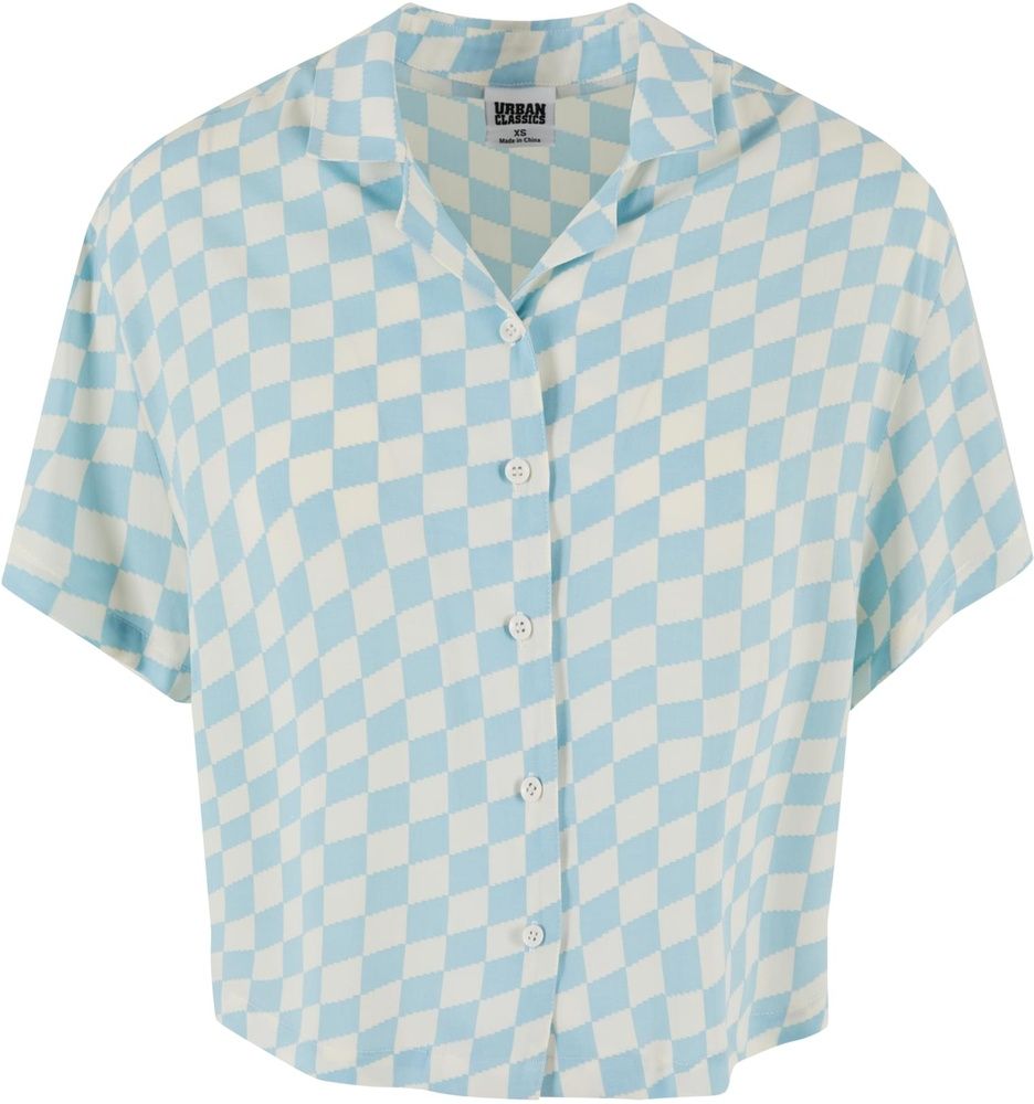 UrbanClassicsDamenLadiesViscoseResortShirtTB4365Oceanbluecheck-3XL