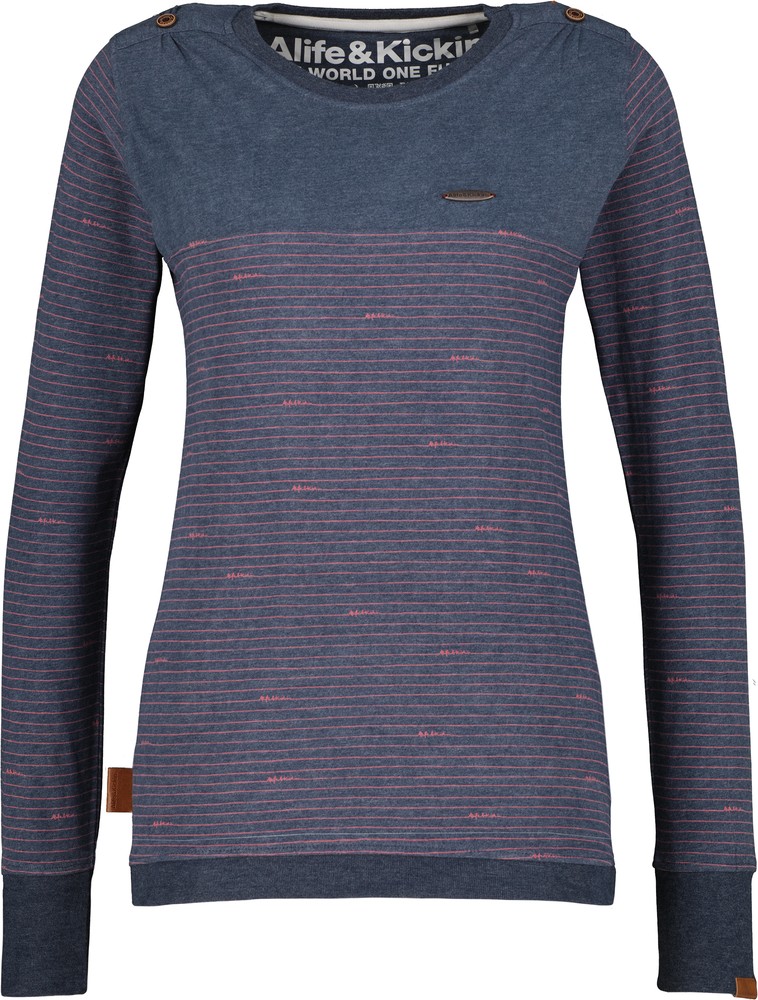 AlifeKickinDamenLeonieAKZLongsleeveMarineMelange-2XL