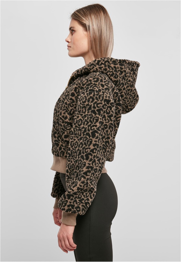 UrbanClassicsDamenJackeLadiesShortOversizedAopSherpaJacketDarktaupeleo