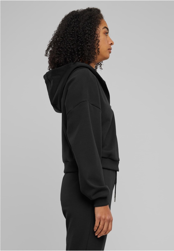 UrbanClassicsDamenLadiesCozyShortZipHoodyTB6864Black-3XL