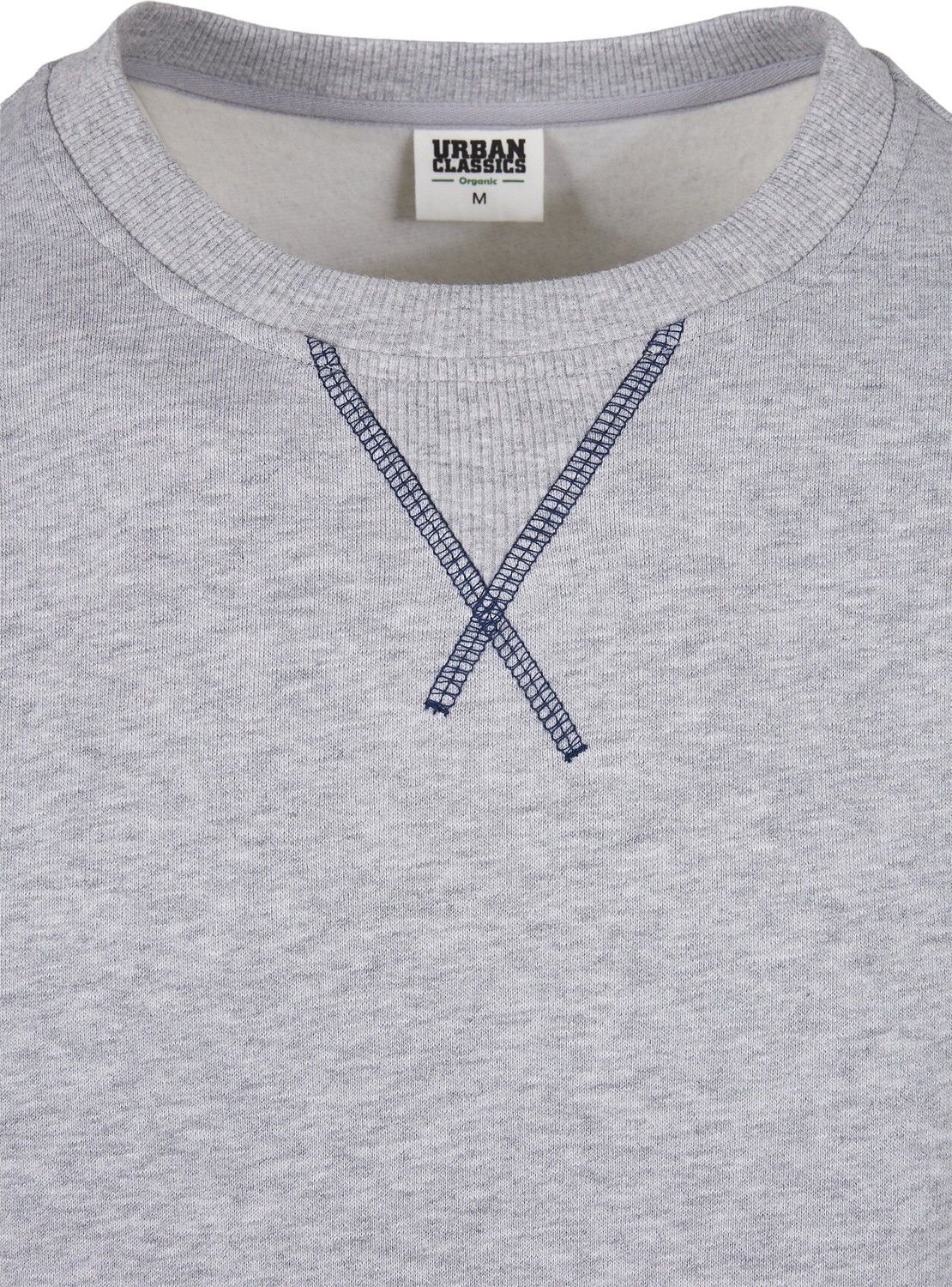 UrbanClassicsPulloverOrganicContrastFlatlockStitchedCrewGreyDarkblue