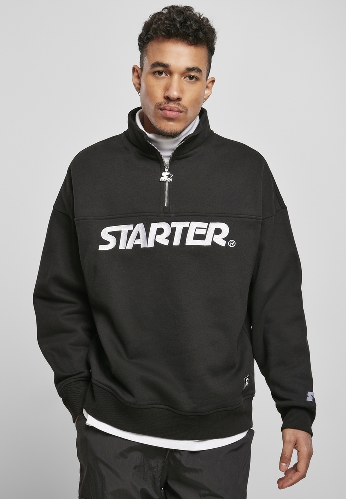 StarterBlackLabelSweatshirtHeavyColorBlockTroyerBlack