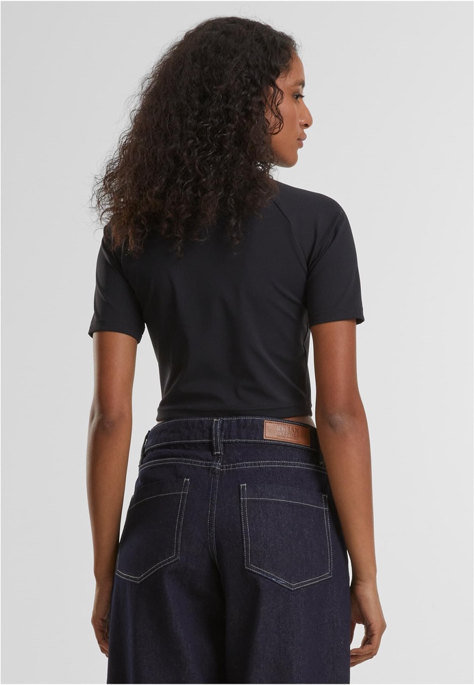 UrbanClassicsDamenLadiesHighNeckShortTeeTB7137