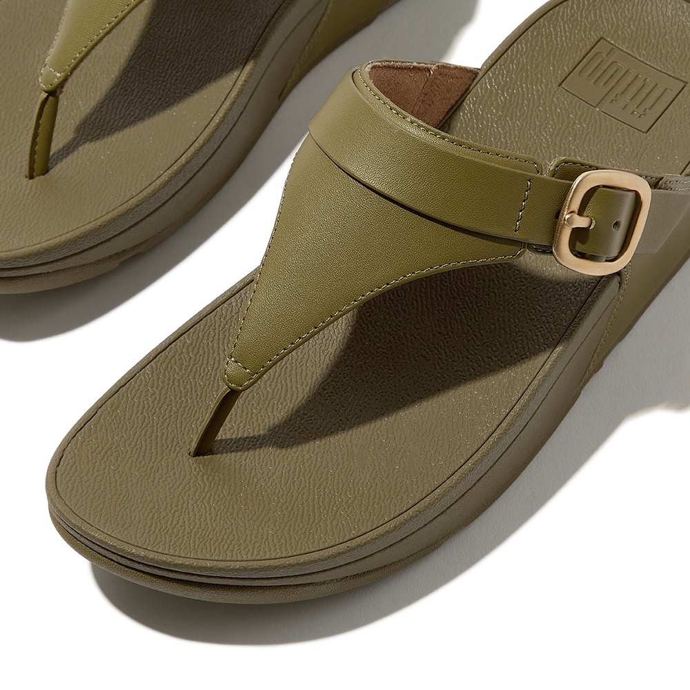 FitFlopDamenFlipFlopsLuluAdjustableToePost-LeatherES8Camo-Green-36